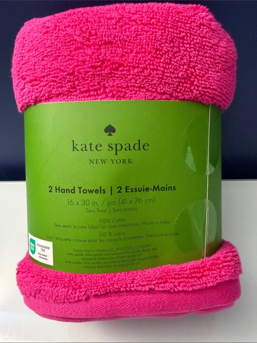 NWT Kate Spade Hot Pink Hand Towel Set